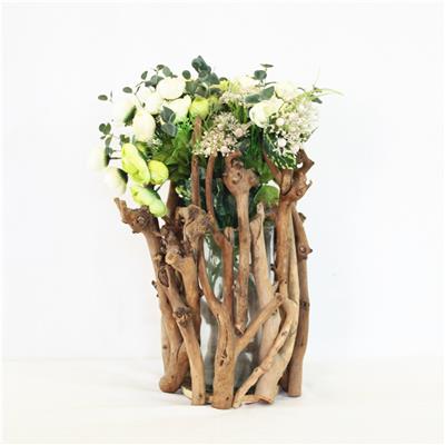 手工制作木质工艺花瓶花盆花桶插花花器家居民宿装置器皿 Show pictures