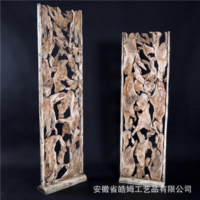 手工制作木质工艺屏风摆件多功能木质挂勾树根装饰摆件 Show pictures