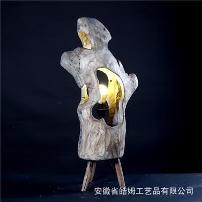 手工制作原木工艺落地台灯田园温馨民宿酒店装饰灯具 Show pictures