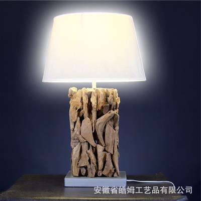 手工制作木质台灯落地灯民宿餐厅咖啡馆朽木树根装饰灯具 Show pictures