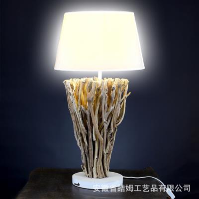 手工制作木质台灯落地灯民宿餐厅咖啡馆朽木树枝装饰灯具 Show pictures