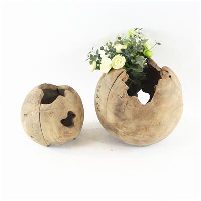 手工制作木质花盆花瓶花桶插花花器家居名宿装饰工艺品 Show pictures