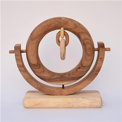 手工制作胡桃木装饰摆件家居玄关桌面双圆造型装饰工艺品 Show pictures