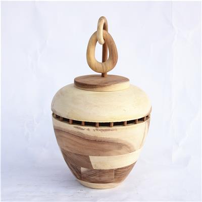 手工制作胡桃木装饰花瓶花桶花器家居桌面工艺品摆件 Show pictures