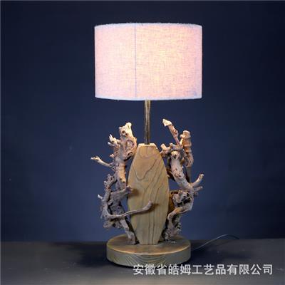 手工制作原木工艺落地台灯田园温馨民宿酒店装饰灯具 Show pictures