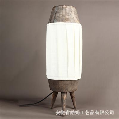 木质棉纱装饰落地灯具台灯田园民宿家居工艺照明摆件 Show pictures