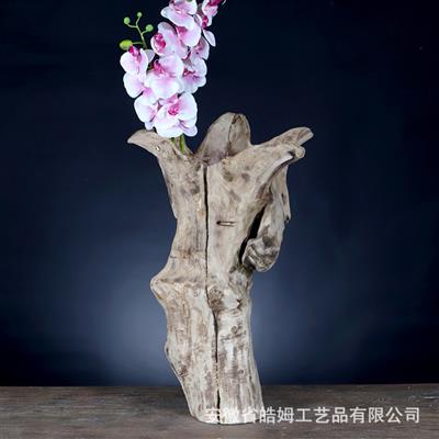 手工制作树根花瓶花盆花器花桶花艺干花插花居家装饰器皿摆件 Show pictures