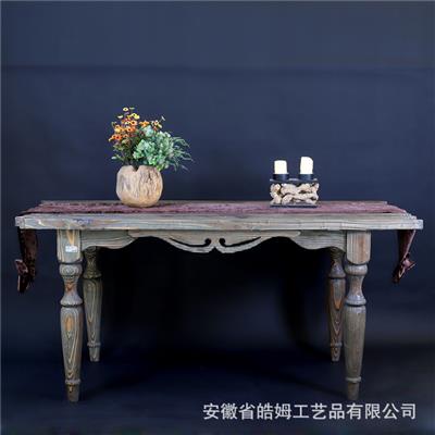 手工制作木质长桌四角桌供桌餐桌复古家居名宿装饰摆件 Show pictures