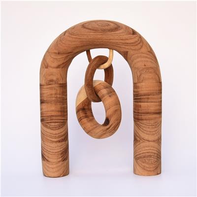 手工制作胡桃木装饰摆件家居玄关桌面拱门造型装饰工艺品 Show pictures