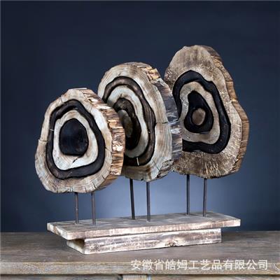 设计北欧美式风情抽象艺术电视柜树根树盘玄关摆件 Show pictures