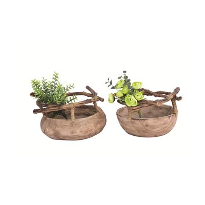 手工制作烧桐木工艺花瓶花桶花盆田园温馨民宿装饰品 Show pictures