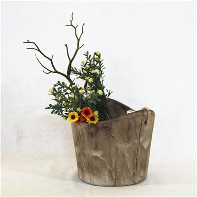 手工制作小型烧桐木复古工艺品装饰花瓶花桶花盆花器 Show pictures