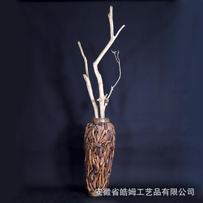 手工枯木花瓶花盆花器花桶花艺干花插花居家装饰器皿 Show pictures