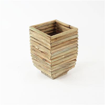 手工制作木质木棍拼接花盆花瓶花桶插花花器桌面装饰摆件 Show pictures