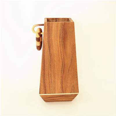 手工制作胡桃木方型装饰花瓶花桶花坛家居工艺品摆件 Show pictures