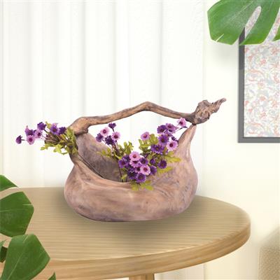 手工编制原木工艺花瓶花盆桶田园温馨酒店民宿装饰品 Show pictures