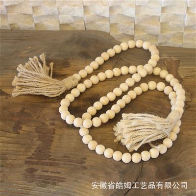 现代简约ins侘寂风手工木质链条家居装饰客厅墙饰电视柜木链挂件 Show pictures