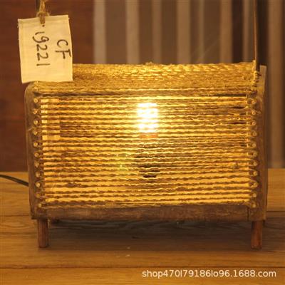 手工制作原木麻绳工艺落地台灯田园温馨民宿装饰灯具 Show pictures