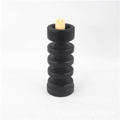 手工创意新中式碳化栗木侘寂风烛台家居别墅艺术装饰摆件 Show pictures