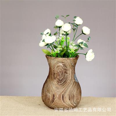 手工木质花瓶插花花艺花卉别墅家居软装客厅民宿时尚摆件 Show pictures