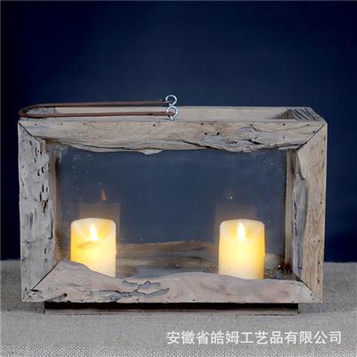 手工制木质烛台朽木树枝复古蜡烛台烛光浪漫晚餐创意摆件 Show pictures