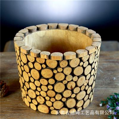 手工木质插花花艺花盆花桶花器家庭园艺室内绿植盆景容器 Show pictures