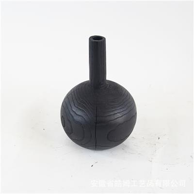 手工新中式黑色碳化木质摆件创意民宿酒店别墅艺术装饰品 Show pictures